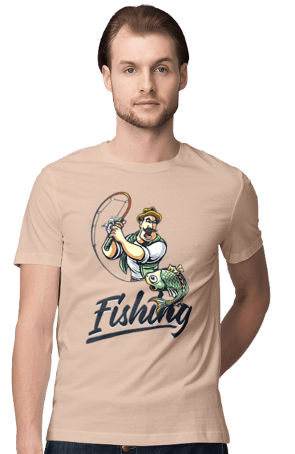 Футболка чоловіча з принтом "Рибалка, літо". Відпочинок, літо, рибалка. 2070702