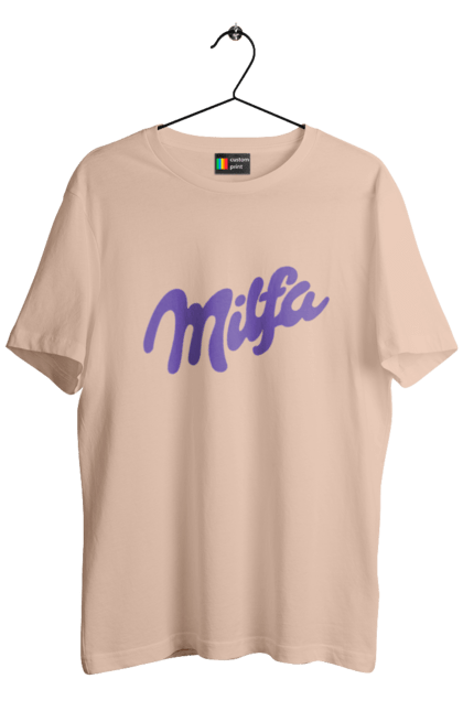 Футболка чоловіча з принтом "Milfa". Гумор, для жінок, жіноча, меми, мілка, мілфа, прикол, смішне, смішні. 2070702