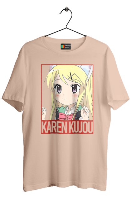 Men's t-shirt with prints Kiniro Mosaic Karen Kujo. Anime, gold mosaic, karen, karen kujo, kiniro mosaic, kinmoza, manga. 2070702