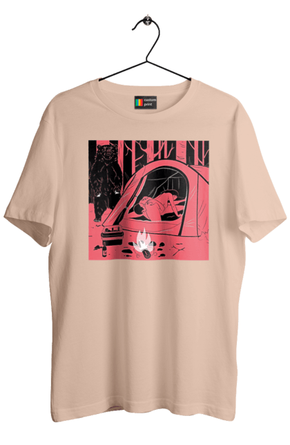 Футболка чоловіча з принтом "69 В Палатці". 69, ведмідь, ліс, палатка, секс. 2070702