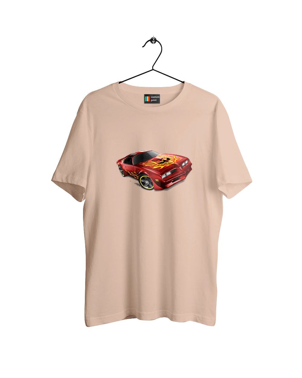 The car is red, high speed