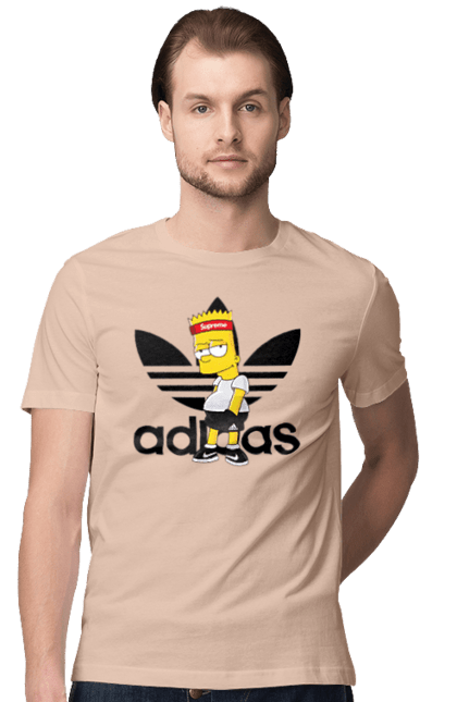 Men's t-shirt with prints Adidas Bart. Adidas, bart, cartoon, simpson. 2070702