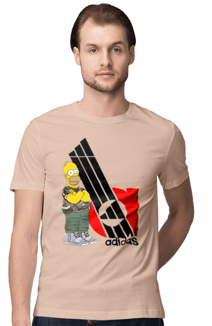 Футболка чоловіча з принтом "Adidas Гомер". Adidas, homer, simpson, адідас, гомер, мультсеріал, серіал, симпсони, сімпсон. 2070702