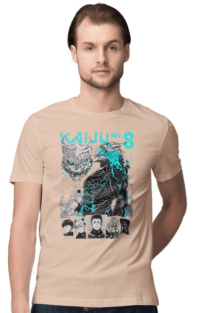 Men's t-shirt with prints Kaiju № 8 Kafka Hibino. Anime, hibino kafka, kafka hibino, kaiju, kaiju 8, kaiju 8, kaiju № 8, manga. 2070702