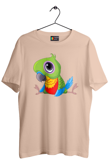 Футболка чоловіча з принтом "Папужка". Мило, папуга. 2070702