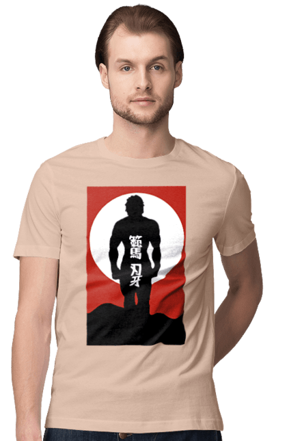 Men's t-shirt with prints Hanma Baki. Anime, baki fighter, hanma baki, manga, martial arts, tv series. 2070702