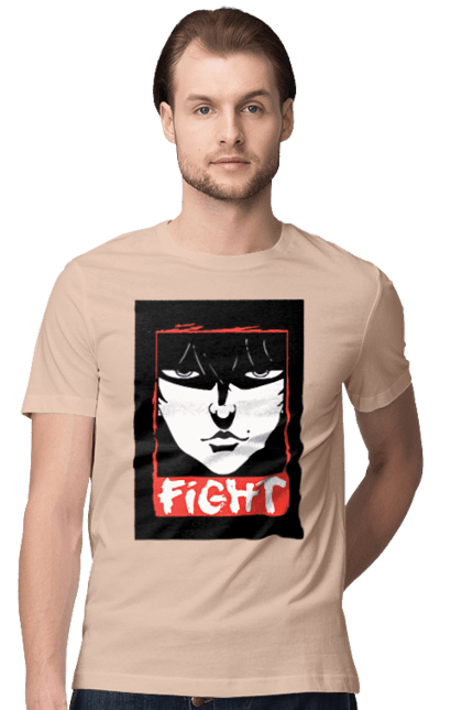 Men's t-shirt with prints Hanma Baki. Anime, baki fighter, hanma baki, manga, martial arts, tv series. 2070702