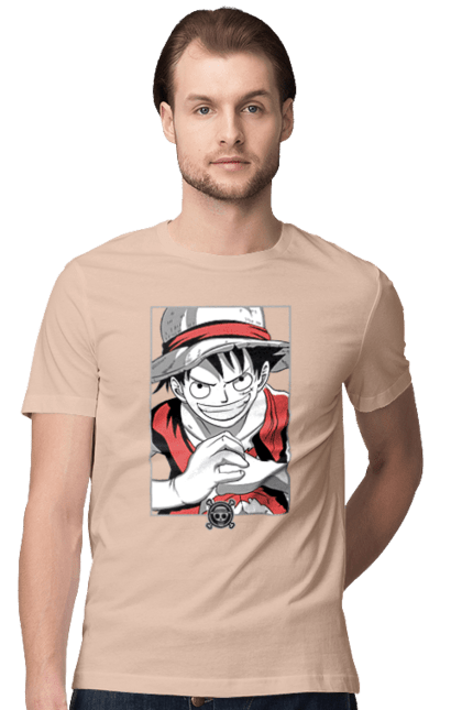 Men's t-shirt with prints One Piece Luffy. Anime, luffy, manga, monkey de luffy, one piece, pirates. 2070702