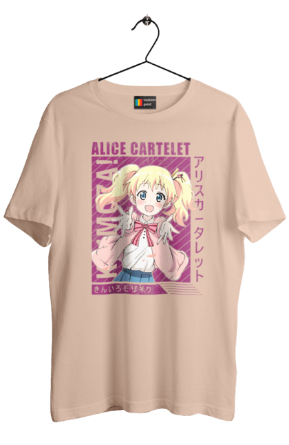 Men's t-shirt with prints Kiniro Mosaic Alice Cartelet. Alice, alice cartelet, anime, gold mosaic, kiniro mosaic, kinmoza, manga. 2070702