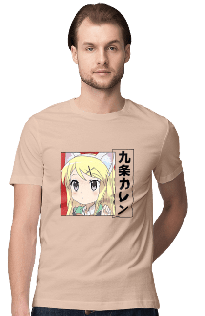 Men's t-shirt with prints Kiniro Mosaic Karen Kujo. Anime, gold mosaic, karen, karen kujo, kiniro mosaic, kinmoza, manga. 2070702