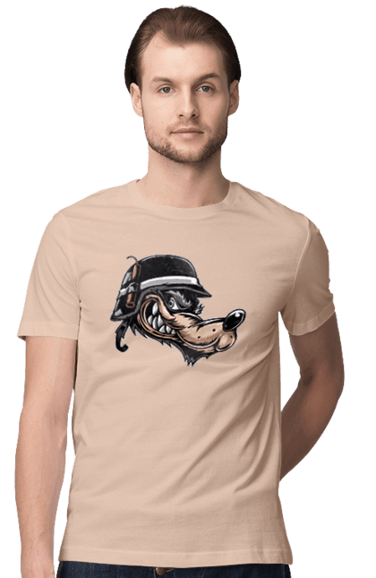 Футболка чоловіча з принтом "Вовк Байкер". Байк, байкер, вовк, волчара, захоплення, змагання, зуби, каска, мото, мотор, мотоцикл, мотоцикліст, мульт, мультик, мультфільм, мультяшний, ну почекай, посмішка, спорт, стиль, стильний, усмішка, хобі, шолом. 2070702