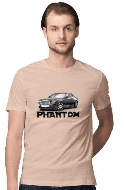 Футболка чоловіча з принтом "Рнолс ройс". Авто, автомобіль, люкс клас, ролс ройс, седан, фантом. 2070702