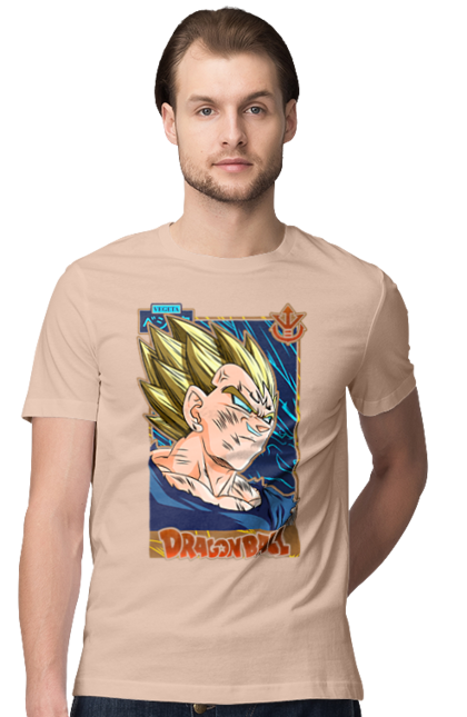 Футболка чоловіча з принтом "Перли дракона Вегета". Anime, dragon ball, goku, majin vegeta, manga, vegeta, аніме, вегета, манга, перли дракона. 2070702