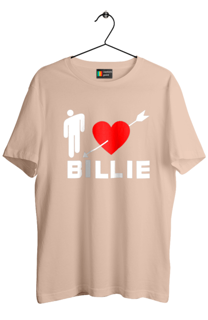 Футболка чоловіча з принтом "Біллі Айліш". Біллі айліш, логотип біллі айліш, принт біллі айліш, співачка біллі айліш. 2070702