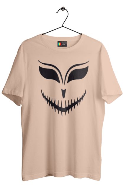 Men's t-shirt with prints Halloween pumpkin face. Costume, halloween, holiday, october, october 31, pumpkin, scary, sweets, trick or treat. 2070702