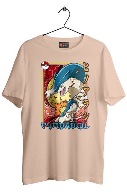 Men's t-shirt with prints Pokemon Cyndaquil. Cyndaquil, nintendo, pokemon, pokemon go. 2070702