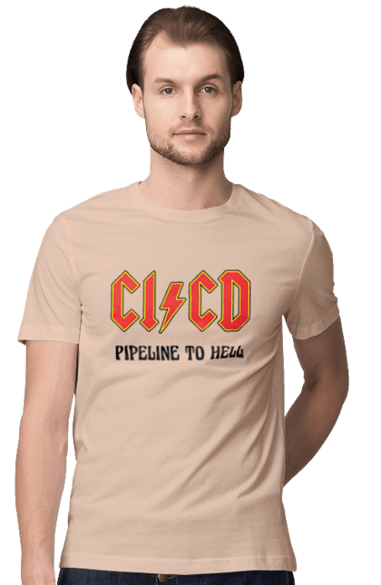 Футболка чоловіча з принтом "CI/CD pipeline to hell". Cicd, cicd pipeline, devops, pipeline, інженер, програмне забезпечення, програмування, розробка, розробка по. 2070702