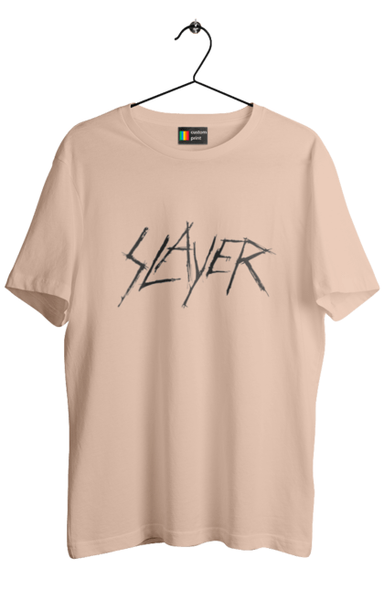 Футболка чоловіча з принтом "Slayer". Slayer, грув метал, група, метал група, музика, ню метал, спід метал, треш метал, череп. 2070702