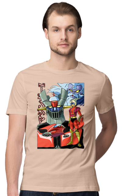 Футболка чоловіча з принтом "Mazinger Z Грендайзер". Goldorak, goldrake, grendizer, mazinger z, mecha, аніме, грендайзер, манга, меха, роботи. 2070702