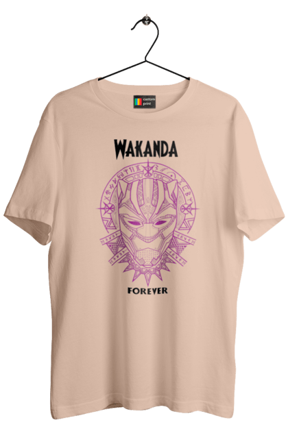 Men's t-shirt with prints Wakanda Forever. Black panther, marvel, t`challa, wakanda, wakanda forever. 2070702