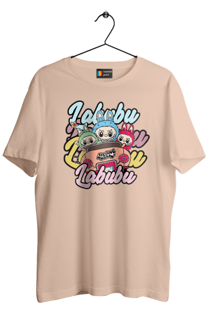 Футболка чоловіча з принтом "Лабубу". Іграшка лабубу, лабубу, лабубу кока кола, мерч лабубу, мила, рожева лабубу, смішна лабубу. 2070702