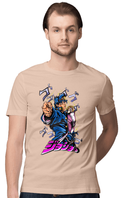 Men's t-shirt with prints JOJO Jotaro. Anime, jojo, jojo`s bizarre adventure, jojo’s bizarre adventure, jotaro, jotaro kujo, manga. 2070702