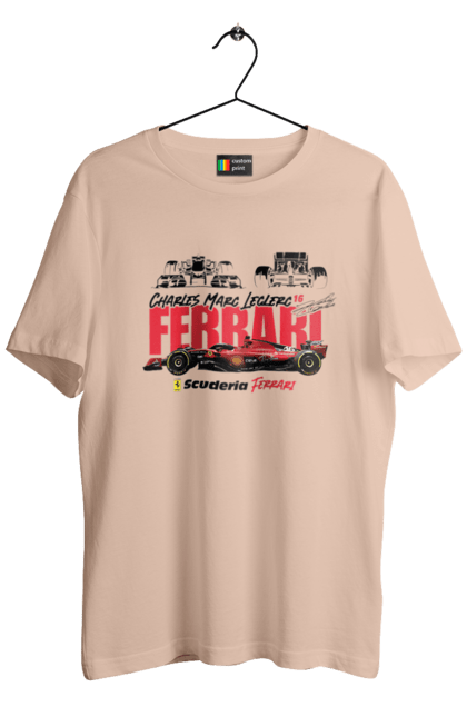 Men's t-shirt with prints Scuderia Ferrari Formula 1. Auto, automobile, bolide, car, ferrari, formula 1, motorsport, race, scuderia ferrari. 2070702