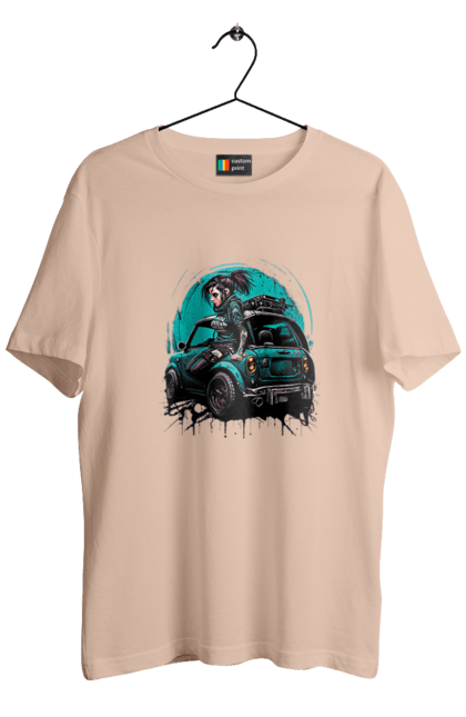 Футболка чоловіча з принтом "Кіберпанк дівчина". Арт, графіка, дівчата, ігри, кіберпанк, малюнок. 2070702