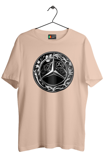 Футболка чоловіча з принтом "Mercedes Benz Лого Арт". Авто, автомобіль, логотип мерседес, машини, мерс, мерседес. 2070702