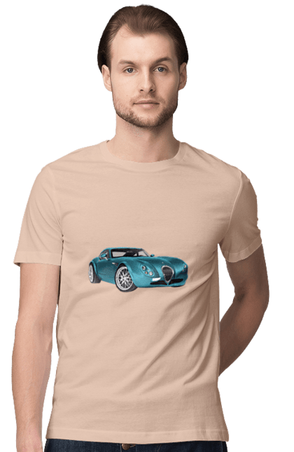 Футболка мужская с принтом Авто.7. Auto, blue, graphics, photo, retro car. 2070702