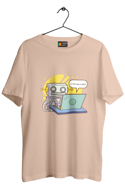Футболка чоловіча з принтом "Я не робот Хакер зрозуміє 404 до дня програміста". 404, aws, backend, c++, cloud, css, frontend, golang, java, js, linux, python, script, web, ай ті, айті, айтішник, верстка, дата, код, компьютер, лаптоп, облако, ошибка, програміст, программа, программист, програмування, робот, хакер, язык. 2070702