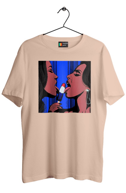 Футболка чоловіча з принтом "Дівчата Лижуть Морозиво". Лізатт, смоктати. 2070702