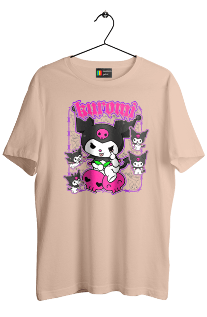 Men's t-shirt with prints Hello Kitty Kuromi. Anime, character, hello kitty, kuromi, my melody, sanrio. 2070702