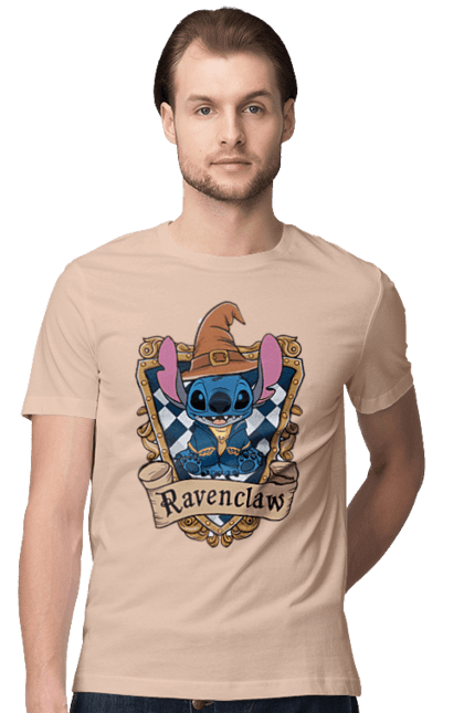 Men's t-shirt with prints Stich Ravenclaw. Faculty, franchise, harry potter, hogwarts, ravenclaw, stich. 2070702