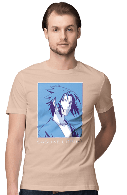 Men's t-shirt with prints Naruto Sasuke Uchiha. Anime, manga, naruto, sasuke, sasuke uchiha, team 7, team number 7, uchiha. 2070702