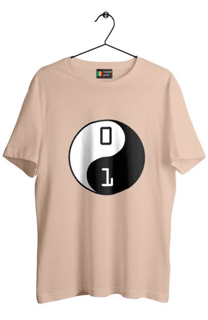 Футболка чоловіча з принтом "Інь Янь". Angular, c, css, html, it, javascript, jquery, php, python, react, svelt, vue, айтишник, айті, гумор, код, кодувати, прогер, програміст, програмісти, ти ж, ти ж програміст, тиж програміст. 2070702