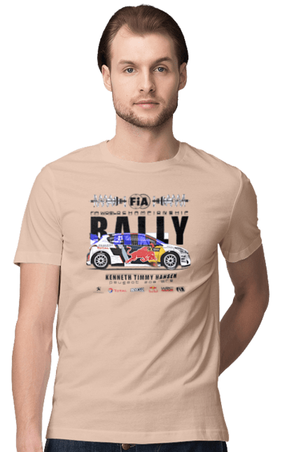 Men's t-shirt with prints Red Bull Rally. Auto, automobile, car, race, rally, rally, red bull, redbull, sport. 2070702