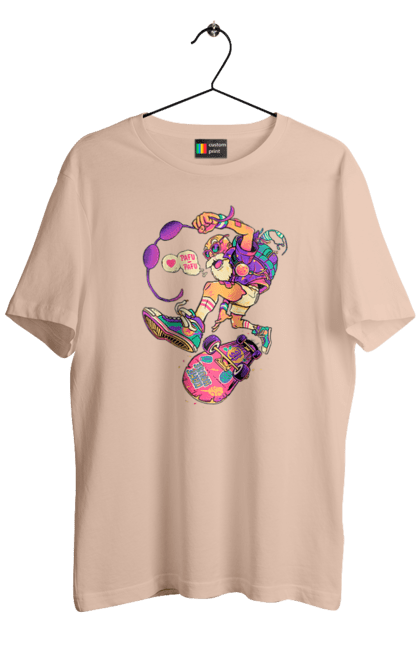 Футболка чоловіча з принтом "Дід на хвилі". Будь молодим, вогонь, ганяй, грай, дід та скейт, драйв, крутий дід, молодість у душі, спорт, старість. 2070702