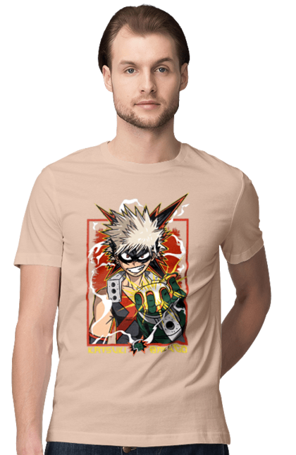 Футболка чоловіча з принтом "Моя академія героїв Бакуго". Bakugo, katsuki, katsuki bakugo, my hero academia, академія юей, аніме, бакуго, кацукі бакуго, манга, моя геройська академія. 2070702