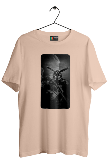 Футболка чоловіча з принтом "Слава зсу". Гвинтівка, зброя, літак, перемога, солдат, україна. 2070702