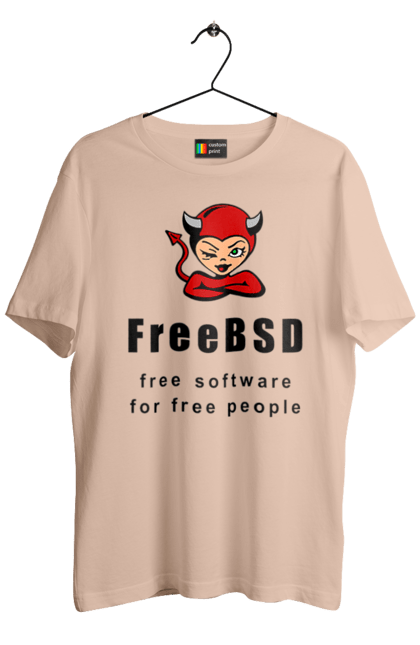 Футболка чоловіча з принтом "Freebsd Для Вільних". Bsd, freebsd, unix, адміністратор, айті, айтішник, безкоштовна, безкоштовно, бестія, вільна, демон, демонесса, доступність, незалежність, операційна система, ос, програміст, програмне забезпечення, свобода, сисадмін, система, системний адміністратор, софт, текст, червоний, чорний. 2070702