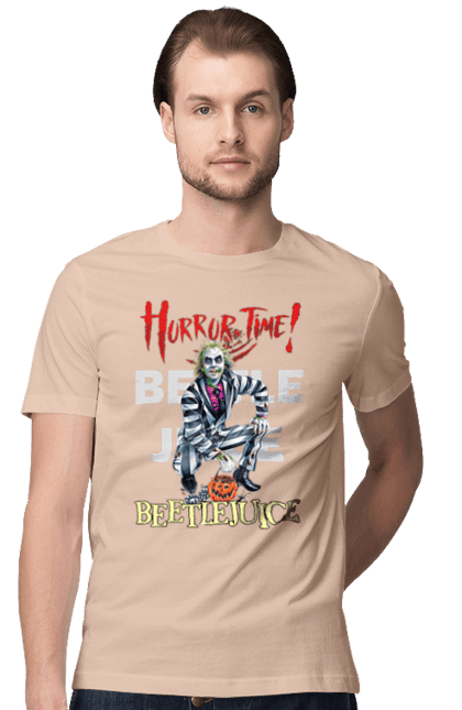 Men's t-shirt with prints Beetlejuice. Beetlejuice, comedy, ghost, horror, movie, tim burton, warner bros. 2070702