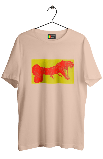 Футболка чоловіча з принтом "Член Динозавр". Динозавр, писюн, член. 2070702