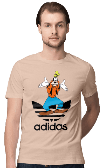 Футболка мужская с принтом Adidas Гуфи. Adidas, goofy, адидас, гуфи, мультсериал, мультфильм, пес, собака. 2070702