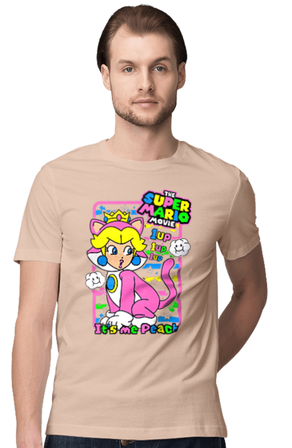 Men's t-shirt with prints The Super Mario Bros. Movie Princess Peach. Character, game, mario, mario bros, movie, nintendo, princess peach, super mario bros. 2070702