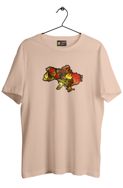 Футболка чоловіча з принтом "Справжня Україна". Барви, квіти, кольору, краса, листя, настрій, україна. 2070702