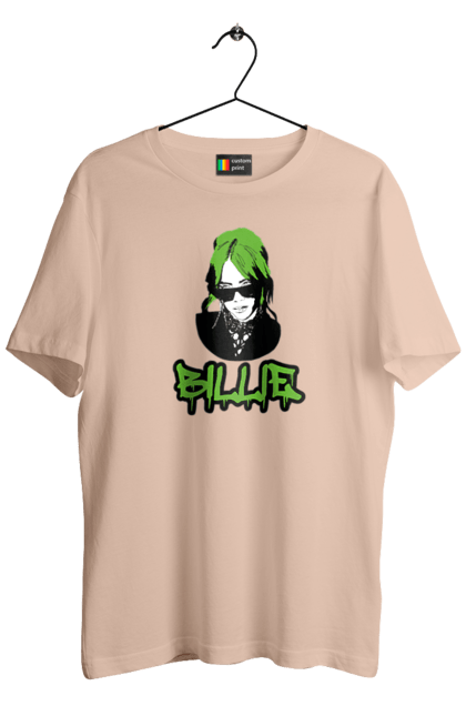 Футболка чоловіча з принтом "Billie Eilish". Активістка, біллі айліш, мизукант, права, співачка, тварини. 2070702