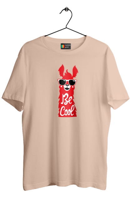 Men`s t-shirt with prints Cool llama. Animals, cool, glasses, lama. 2070702