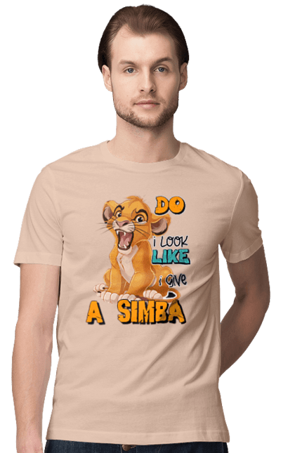 Men's t-shirt with prints The Lion King Simba. Animal, cartoon, king, lion, lion king, simba. 2070702