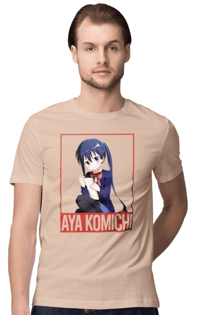 Men's t-shirt with prints Kiniro Mosaic Aya Komichi. Anime, aya komichi, gold mosaic, kiniro mosaic, kinmoza, manga. 2070702